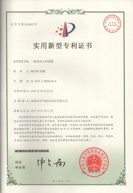 Çin Riselaser Technology Co., Ltd Sertifikalar